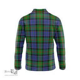 Scottish Paterson Clan Crest Tartan Polo Long Sleeve Plaid Polo Shirt