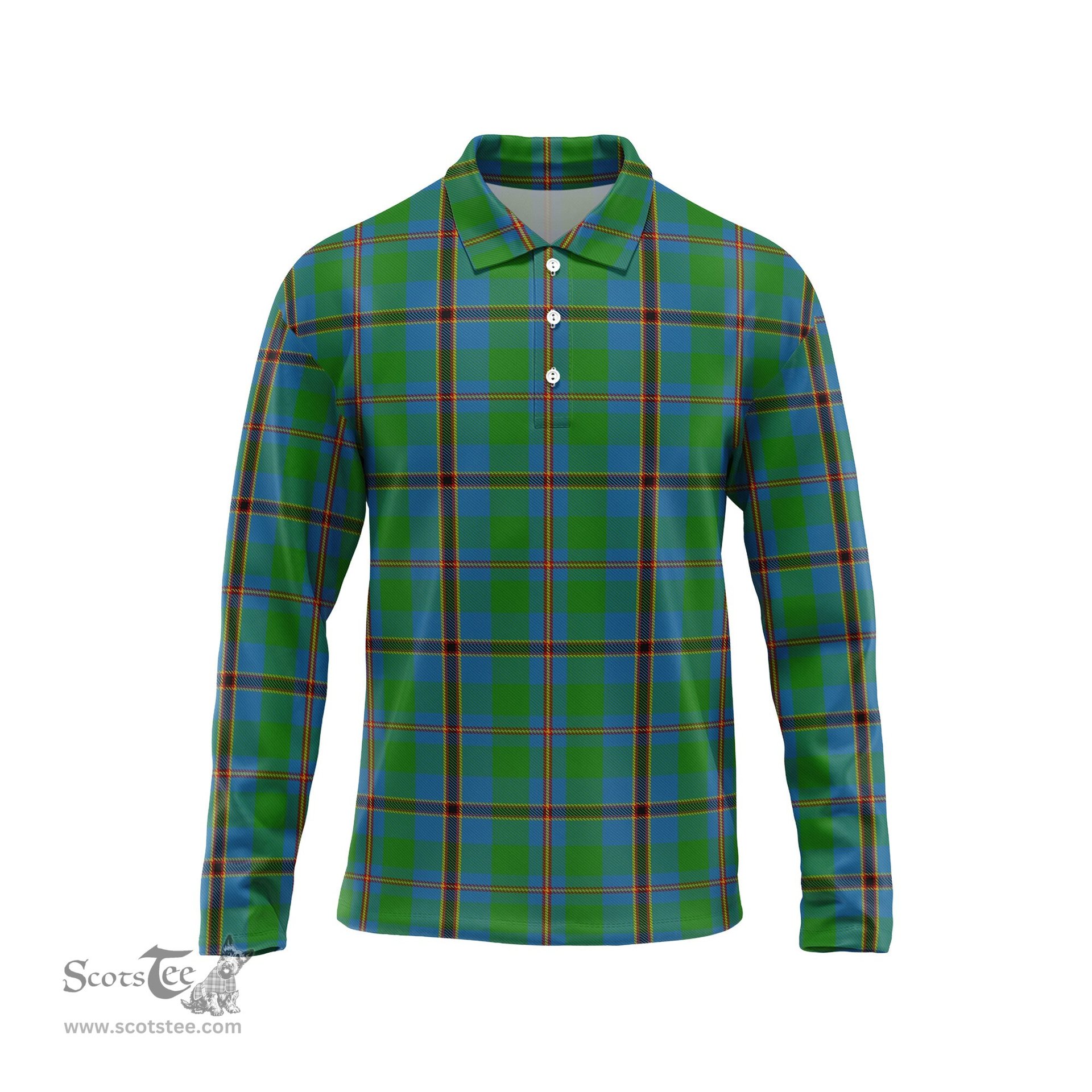 Scottish Snodgrass Tartan Long Sleeve Plaid Polo Shirt