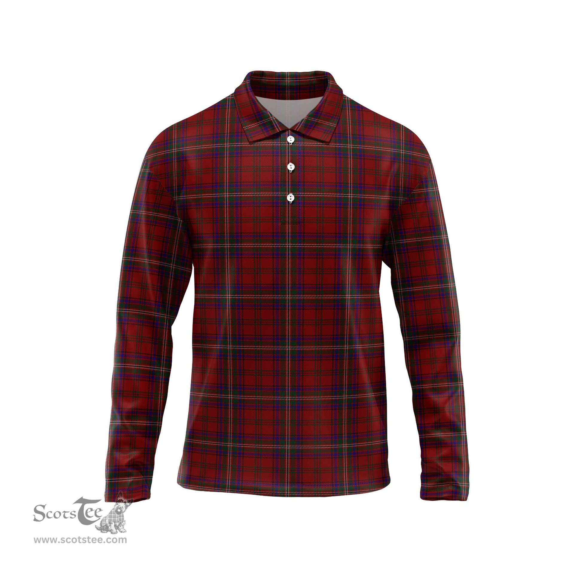 Scottish McClure Tartan Long Sleeve Plaid Polo Shirt