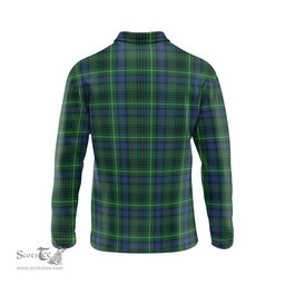 Scottish Stewart Hunting Modern Tartan Long Sleeve Plaid Polo Shirt