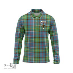 Scottish Whitelaw Clan Crest Tartan Polo Long Sleeve Plaid Polo Shirt