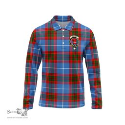 Scottish Pentland Clan Crest Tartan Polo Long Sleeve Plaid Polo Shirt