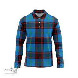 Scottish Wedderburn Tartan Long Sleeve Plaid Polo Shirt