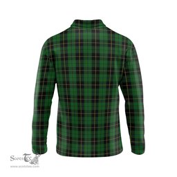 Scottish Wallace Hunting Tartan Long Sleeve Plaid Polo Shirt