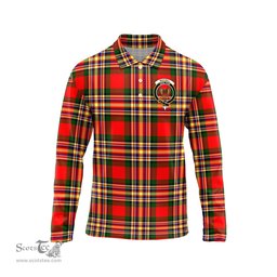 Scottish MacGill Modern Clan Crest Tartan Polo Long Sleeve Plaid Polo Shirt