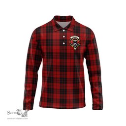 Scottish MacLeod of Raasay Highland Clan Crest Tartan Polo Long Sleeve Plaid Polo Shirt