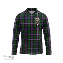 Scottish Russell Clan Crest Tartan Polo Long Sleeve Plaid Polo Shirt