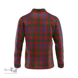 Scottish Ross Tartan Long Sleeve Plaid Polo Shirt