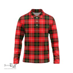 Scottish Nesbitt Modern Tartan Long Sleeve Plaid Polo Shirt