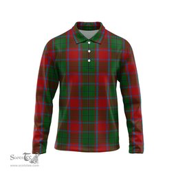 Scottish MacPhail Blue Bands Tartan Long Sleeve Plaid Polo Shirt