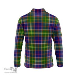 Scottish Whitefoord modern Tartan Long Sleeve Plaid Polo Shirt
