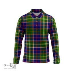 Scottish Whitefoord modern Tartan Long Sleeve Plaid Polo Shirt