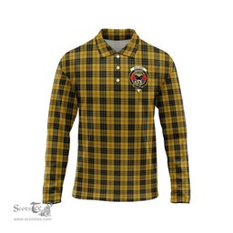 Scottish MacLeod Clan Crest Tartan Polo Long Sleeve Plaid Polo Shirt