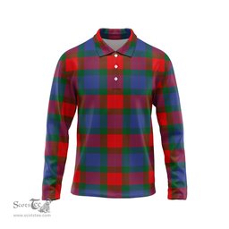 Scottish Mar Tartan Long Sleeve Plaid Polo Shirt