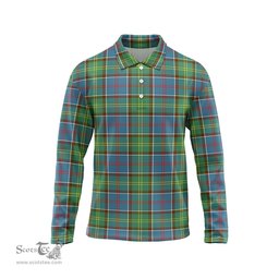 Scottish Whitelaw Tartan Long Sleeve Plaid Polo Shirt