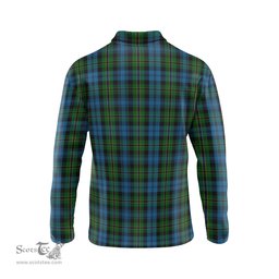 Scottish Polaris Military Tartan Long Sleeve Plaid Polo Shirt