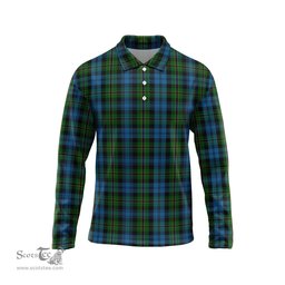 Scottish Polaris Military Tartan Long Sleeve Plaid Polo Shirt