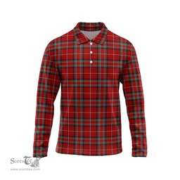 Scottish Stuart of Bute Tartan Long Sleeve Plaid Polo Shirt