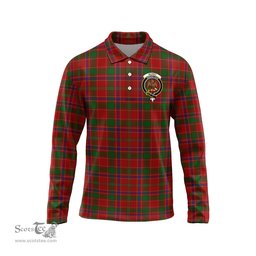 Scottish Munro Clan Crest Tartan Polo Long Sleeve Plaid Polo Shirt