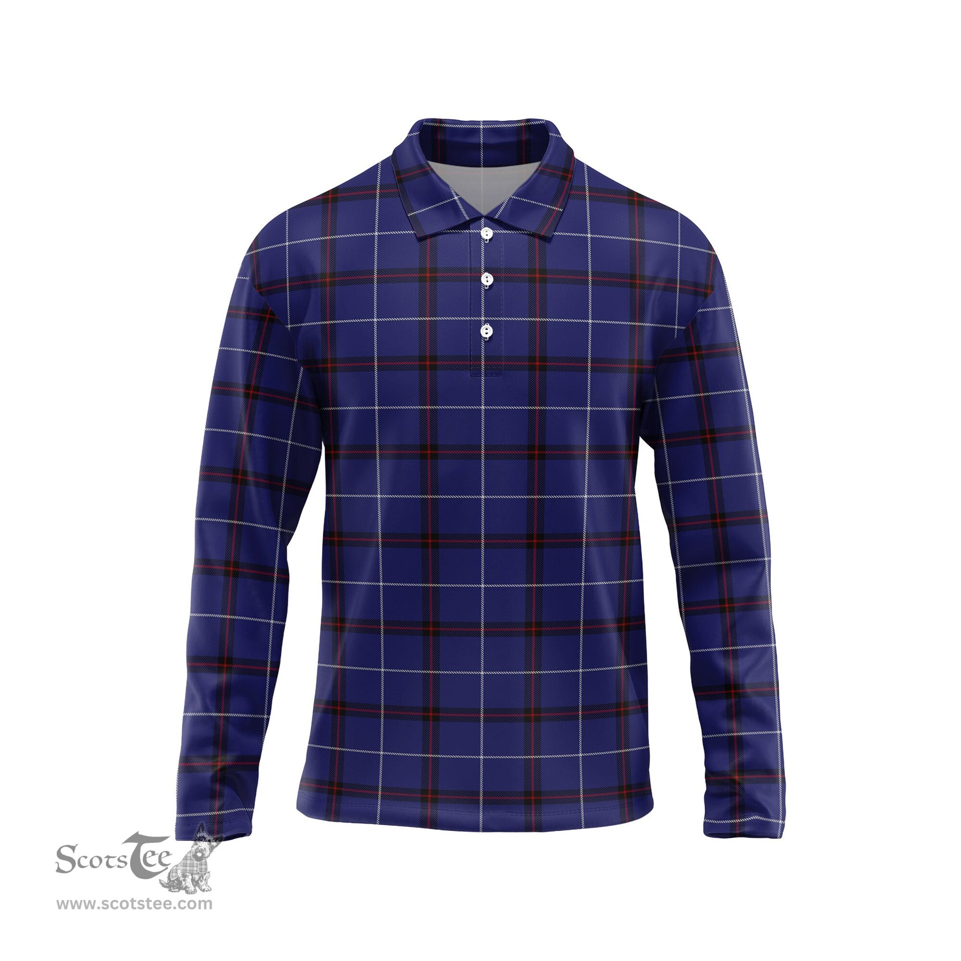 Scottish McCallie Tartan Long Sleeve Plaid Polo Shirt