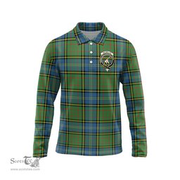 Scottish MacMillan Hunting Ancient Clan Crest Tartan Polo Long Sleeve Plaid Polo Shirt