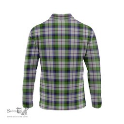 Scottish MacNaughton Dress Tartan Long Sleeve Plaid Polo Shirt