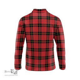 Scottish MacQueen Modern Clan Crest Tartan Polo Long Sleeve Plaid Polo Shirt