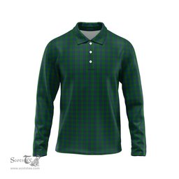 Scottish Montgomery Tartan Long Sleeve Plaid Polo Shirt