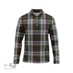 Scottish Stewart of Appin Dress Tartan Long Sleeve Plaid Polo Shirt