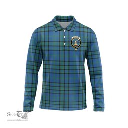 Scottish Matheson Hunting Ancient Clan Crest Tartan Polo Long Sleeve Plaid Polo Shirt