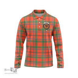 Scottish Munro Ancient Clan Crest Tartan Polo Long Sleeve Plaid Polo Shirt