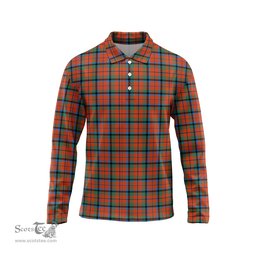 Scottish MacNaughton Ancient Tartan Long Sleeve Plaid Polo Shirt