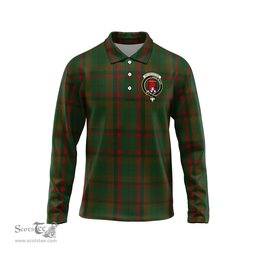 Scottish Macnaughton Hunting Clan Crest Tartan Polo Long Sleeve Plaid Polo Shirt
