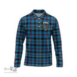 Scottish MacCorquodale Clan Crest Tartan Polo Long Sleeve Plaid Polo Shirt