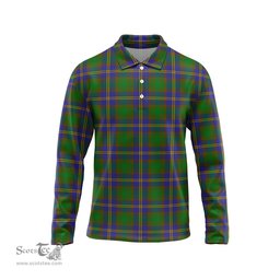 Scottish Strange of Balkaskie Tartan Long Sleeve Plaid Polo Shirt