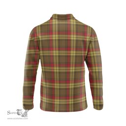 Scottish MacMillan Old Weathered Tartan Long Sleeve Plaid Polo Shirt