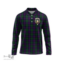 Scottish Urquhart Clan Crest Tartan Polo Long Sleeve Plaid Polo Shirt