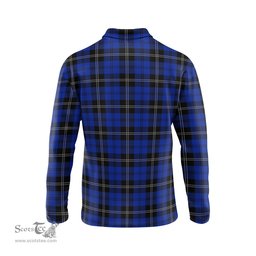 Scottish Swan Tartan Long Sleeve Plaid Polo Shirt