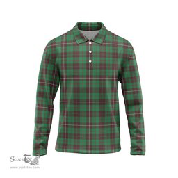Scottish MacKinnon Hunting Ancient Tartan Long Sleeve Plaid Polo Shirt