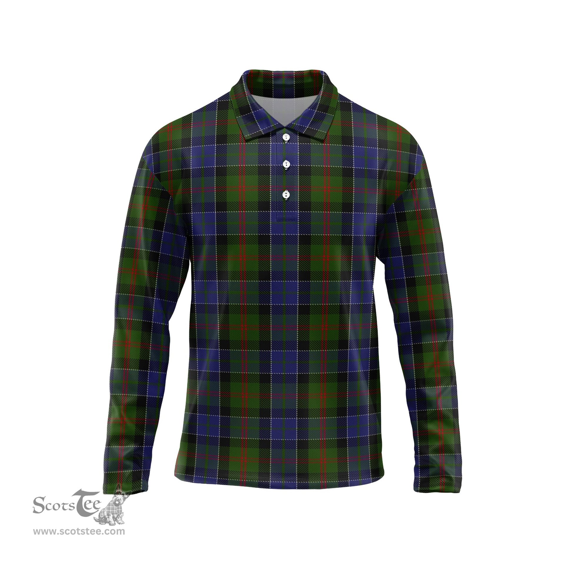 Scottish McFadzen #03 Tartan Long Sleeve Plaid Polo Shirt
