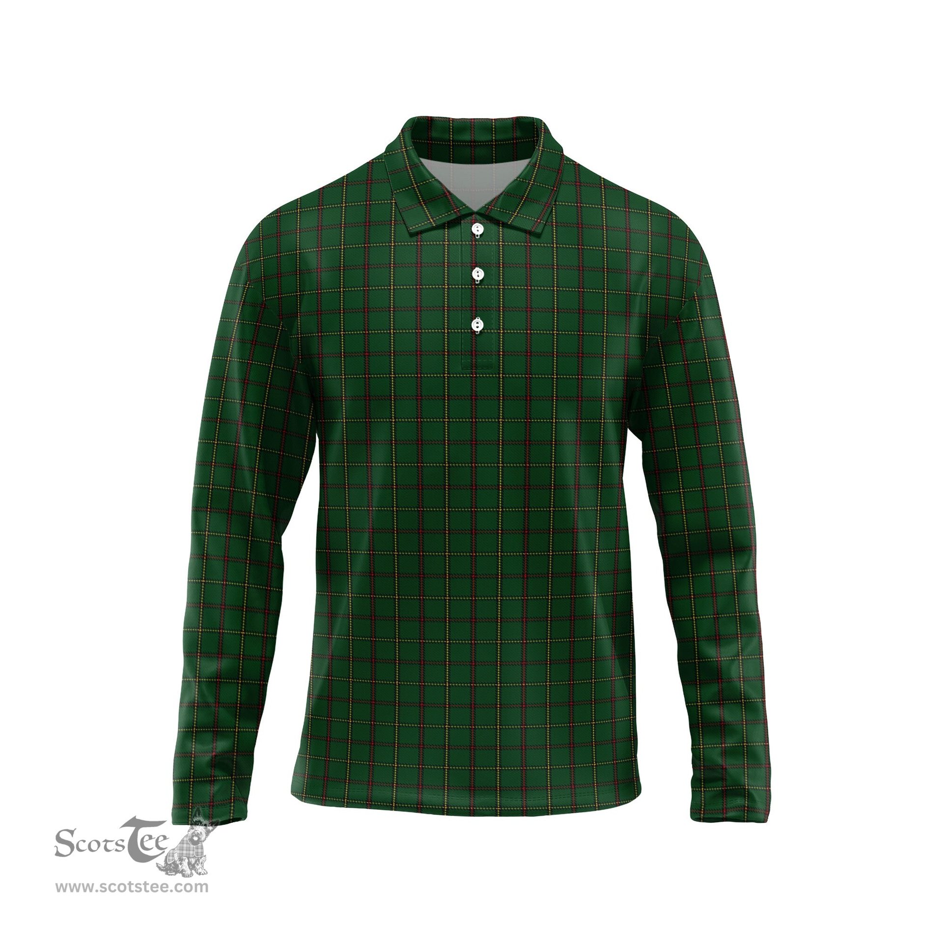 Scottish Skene or Tribe of Mar Tartan Long Sleeve Plaid Polo Shirt