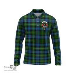 Scottish MacLeod of Skye Clan Crest Tartan Polo Long Sleeve Plaid Polo Shirt