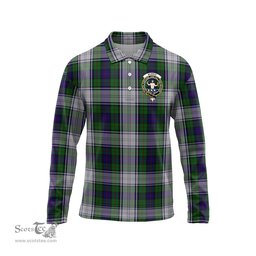 Scottish Murray of Atholl Dress Clan Crest Tartan Polo Long Sleeve Plaid Polo Shirt