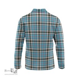 Scottish Thomson Clan Crest Tartan Polo Long Sleeve Plaid Polo Shirt