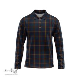 Scottish MacLaine of Lochbuie Hunting Tartan Long Sleeve Plaid Polo Shirt