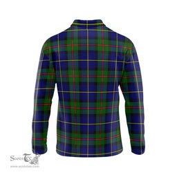 Scottish MacLeod of Harris Modern Tartan Long Sleeve Plaid Polo Shirt