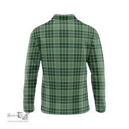 Scottish MacDonald Lord of the Isles Hunting Clan Crest Tartan Polo Long Sleeve Plaid Polo Shirt