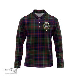 Scottish MacDonald of Clan Ranald Clan Crest Tartan Polo Long Sleeve Plaid Polo Shirt