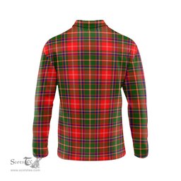 Scottish Somerville Modern Tartan Long Sleeve Plaid Polo Shirt