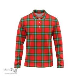 Scottish MacLaine of Loch Buie Tartan Long Sleeve Plaid Polo Shirt